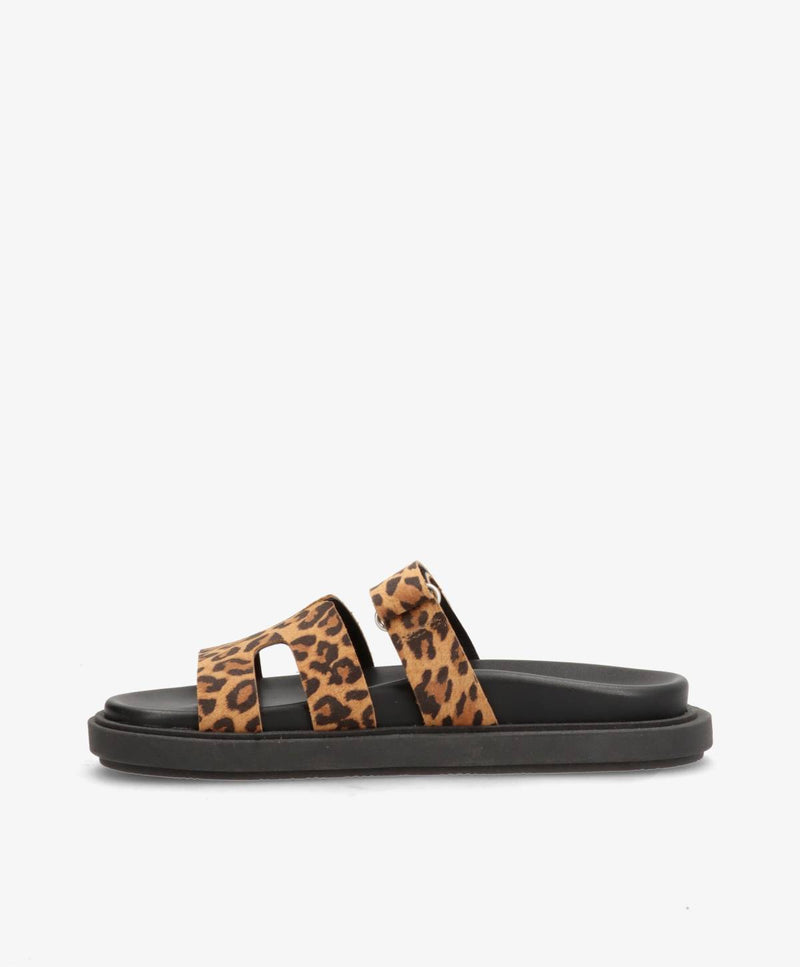 ECHO S - Leopard ruskind - Flade sandaler Dame