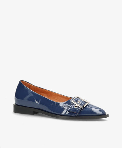 MUST - Ballerina - Navy lak læder