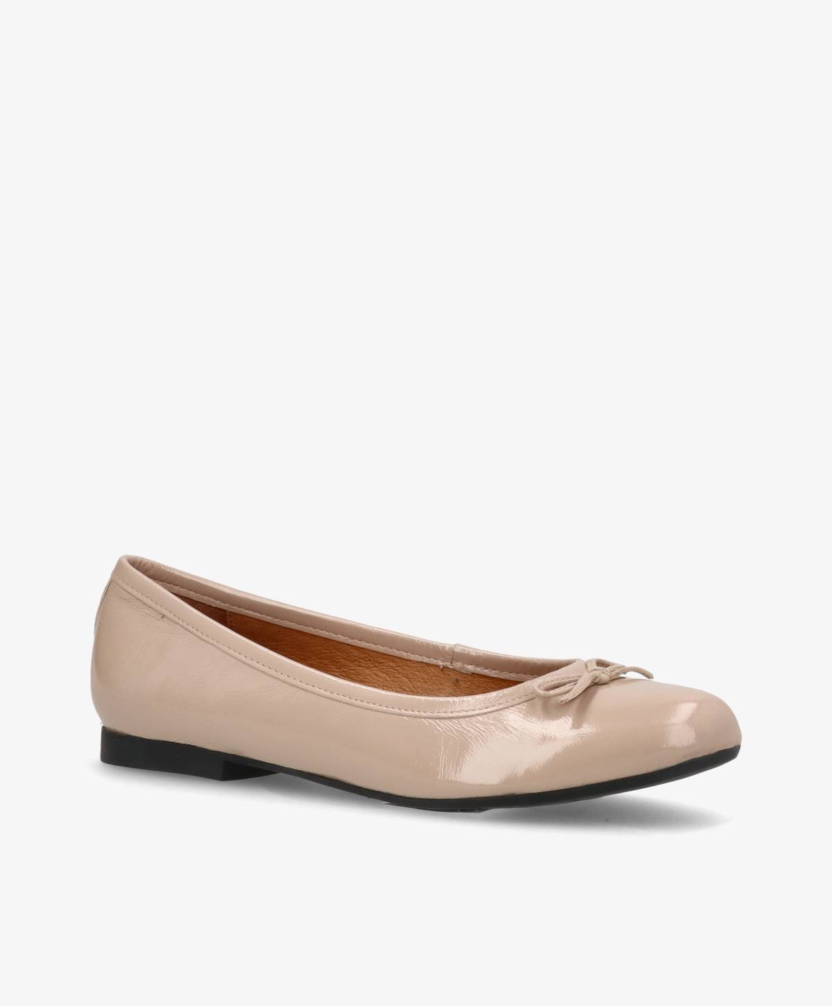 BISQUE - Ballerina - Beige lak læder