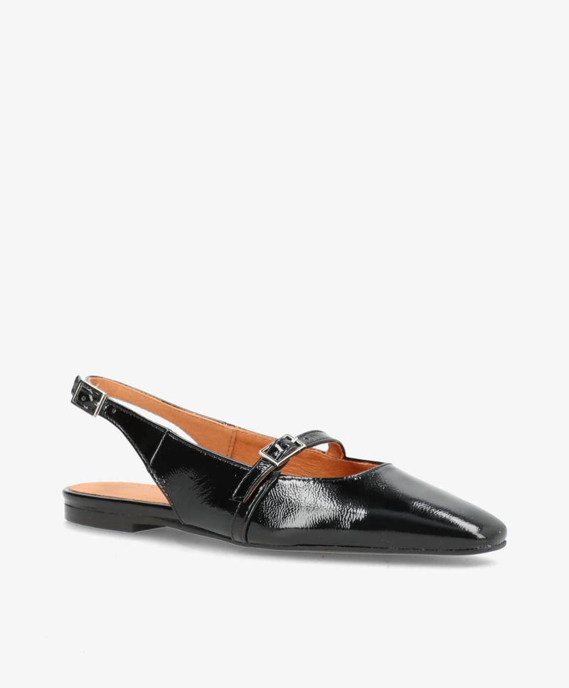 EFFECT P - Sort lak læder - Slingback