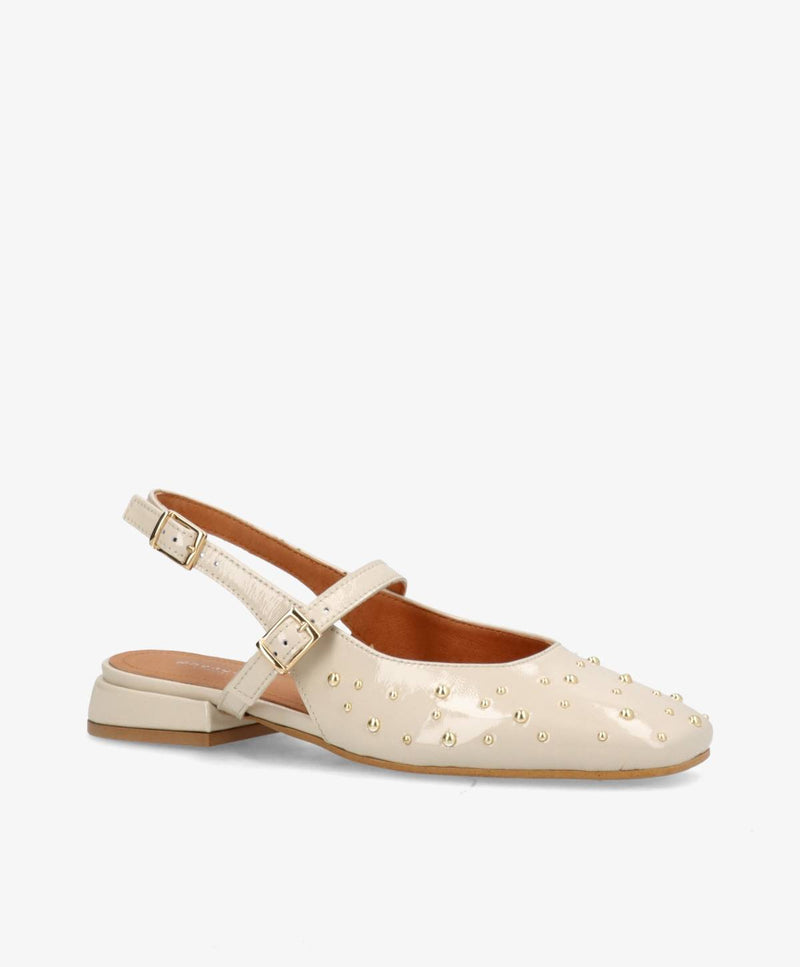ADVANCE P - Beige lak læder - Slingback Dame