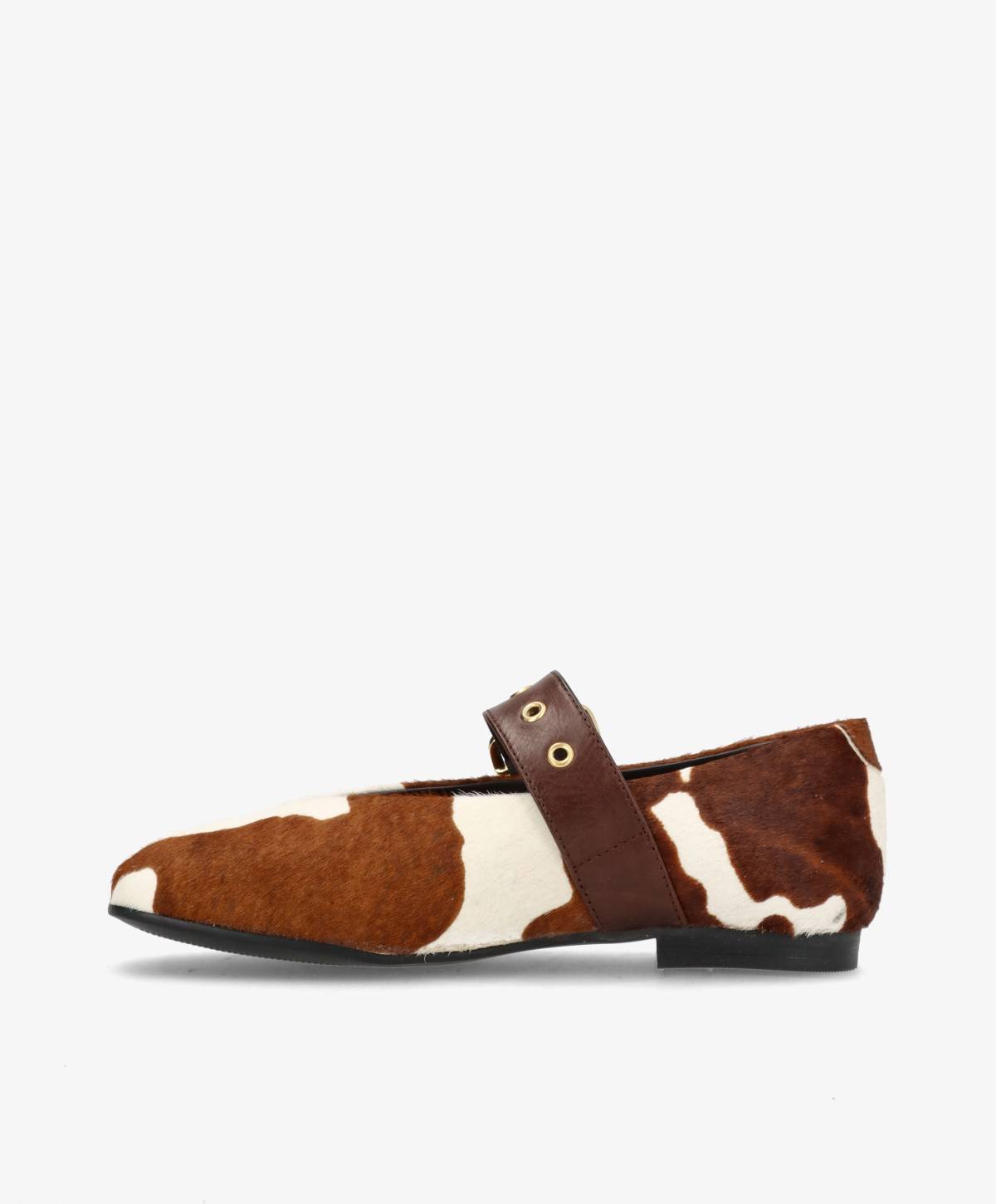 MORE Ha - Cow brun pony hair læder - Ballerina med rem Dame