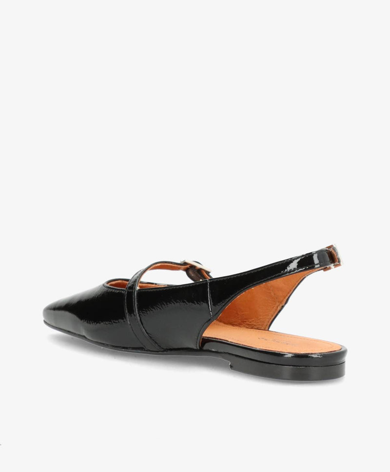EFFECT P - Sort lak læder - Slingback