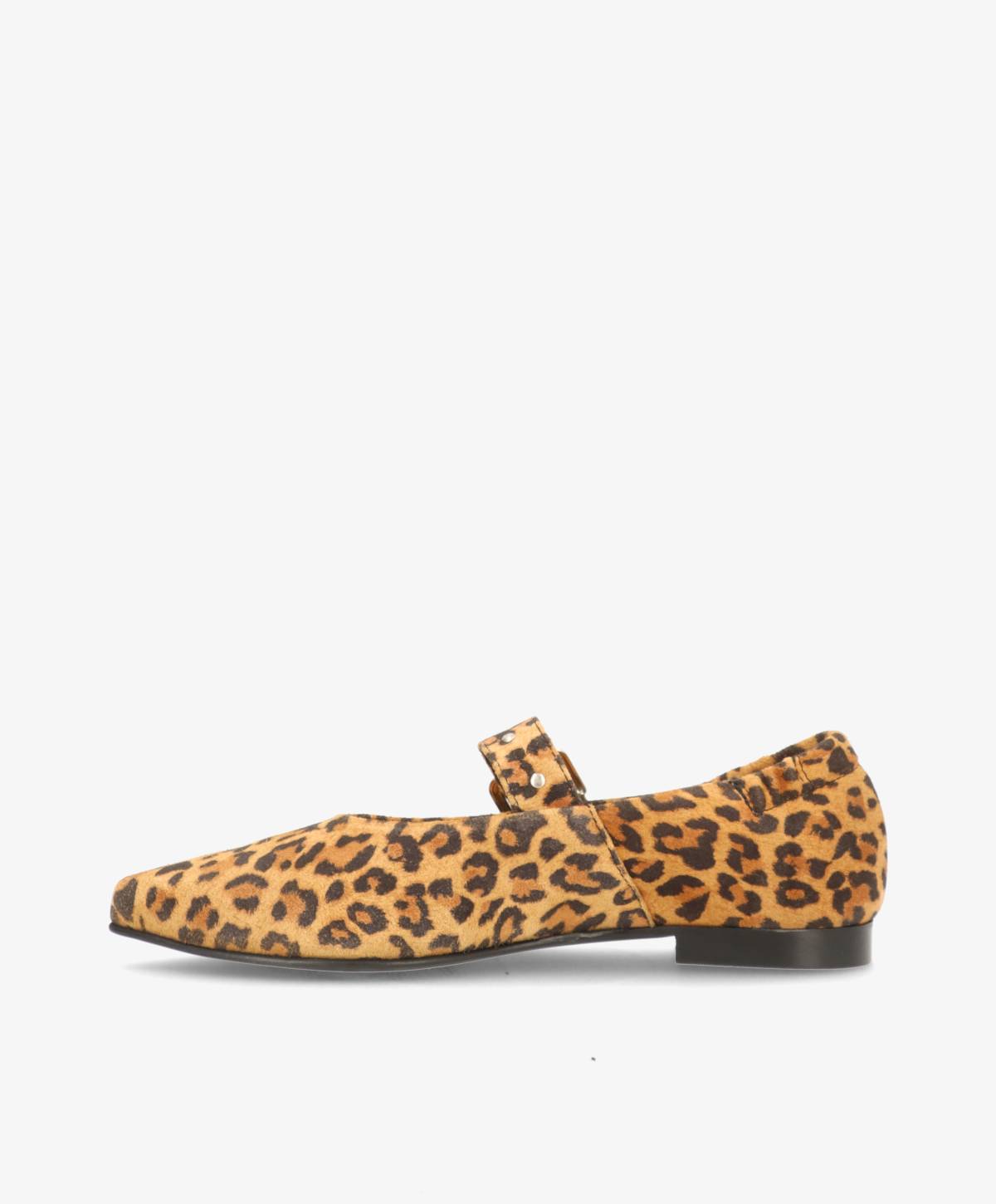JULES S - Leopard ruskind - Ballerina med rem