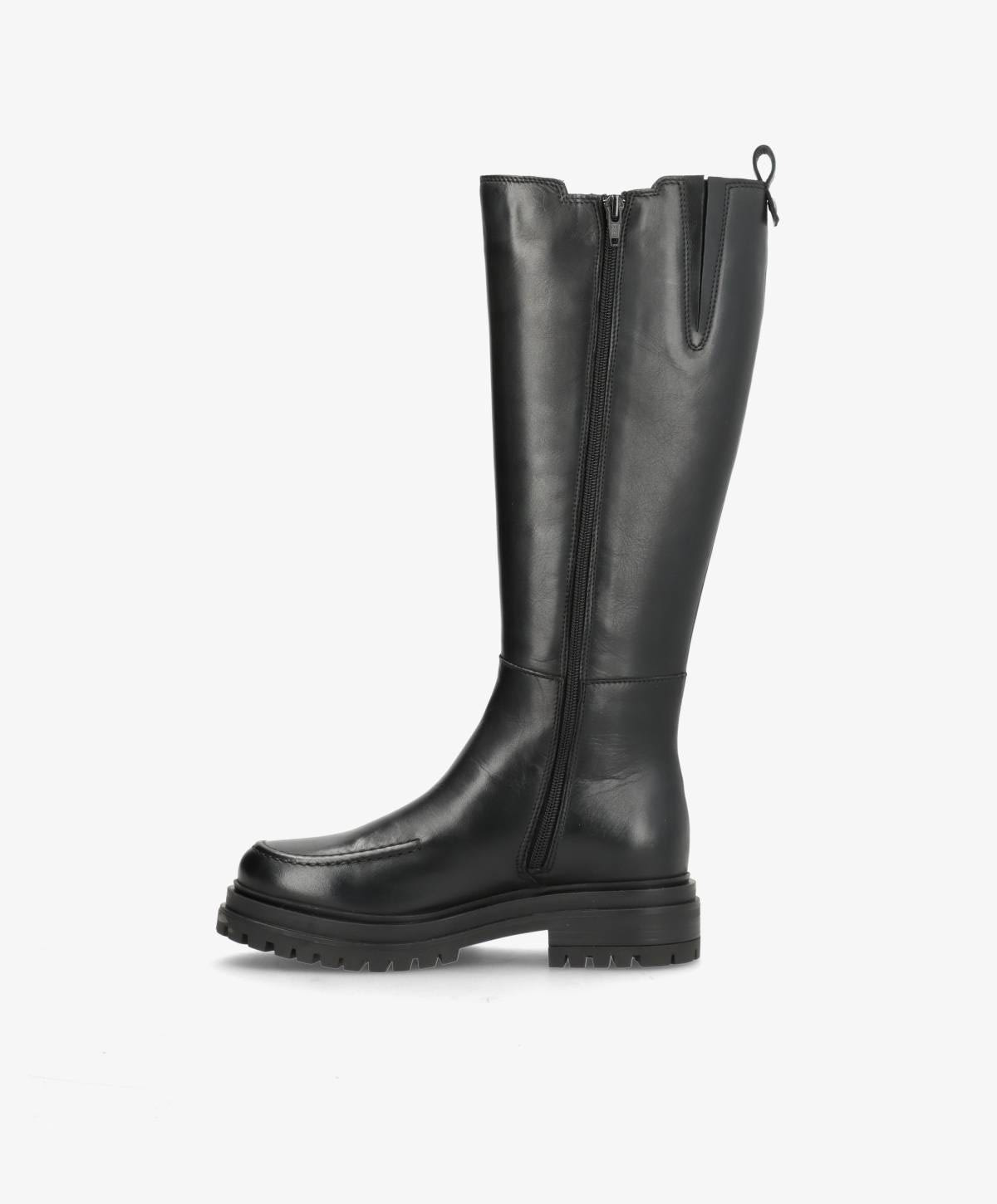 ASPEN LONG - Sort læder - Lang støvle Dame