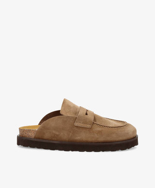 OCTAVIA - Taupe ruskind - Sliders Dame