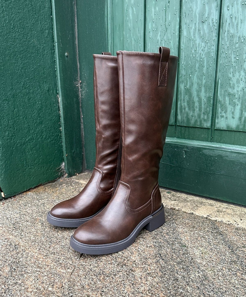ELLE - 6351 - støvle lang - Brun