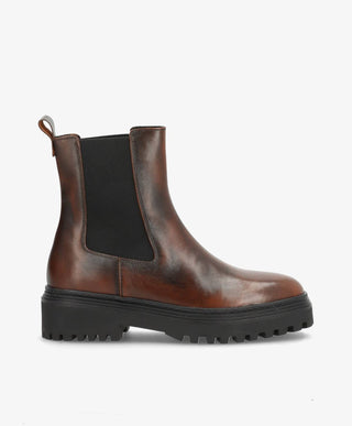 CASABLANCA - Dame Chelsea støvle - Mørkebrun læder