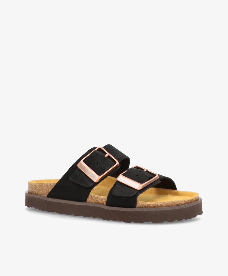 ALEXIA S - Sort ruskind - Sandal Dame