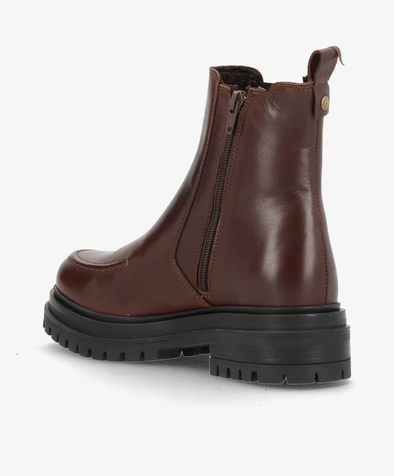 ASPEN - Mørkebrun læder - Chelsea støvle Dame