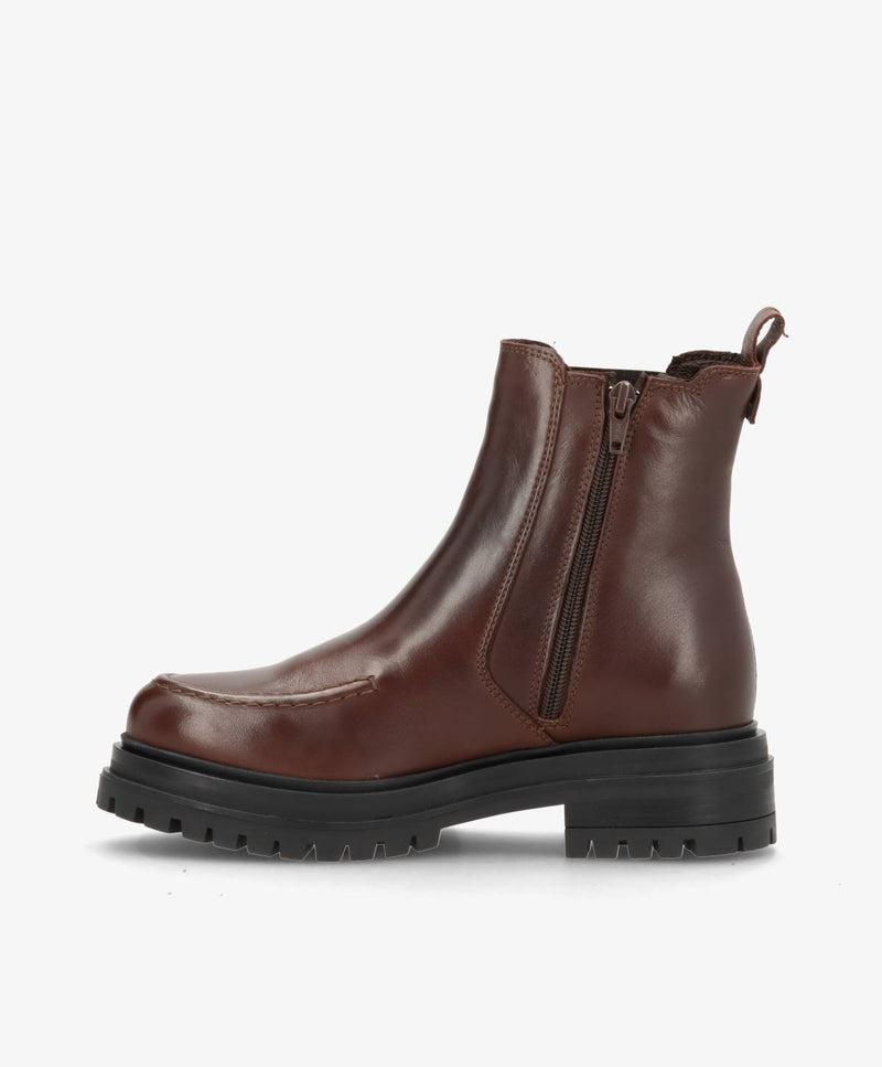 ASPEN - Mørkebrun læder - Chelsea støvle Dame