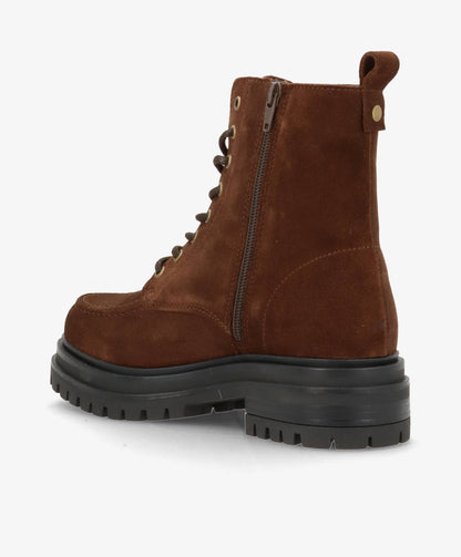 ASPEN ZIP S - Mørkebrun ruskind - Støvle med lynlås Dame