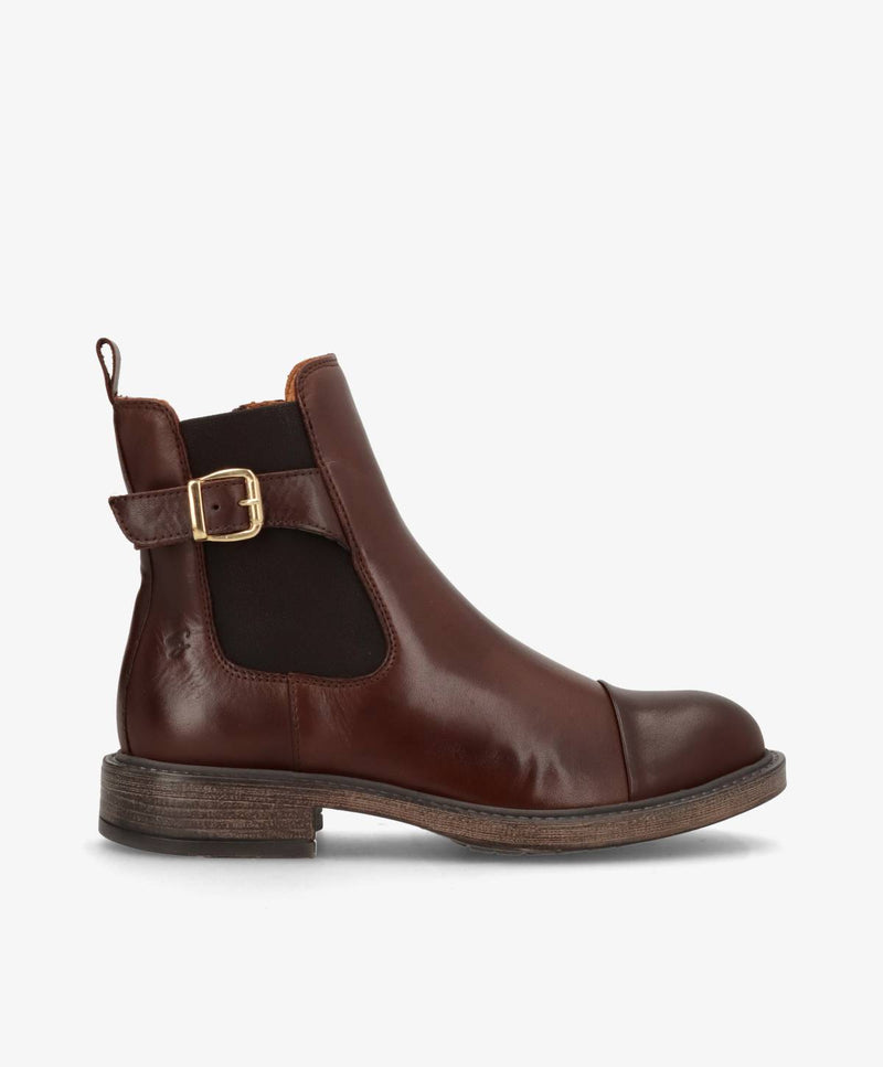 BEATRICE - Mørkebrun læder - Ankelstøvler Dame