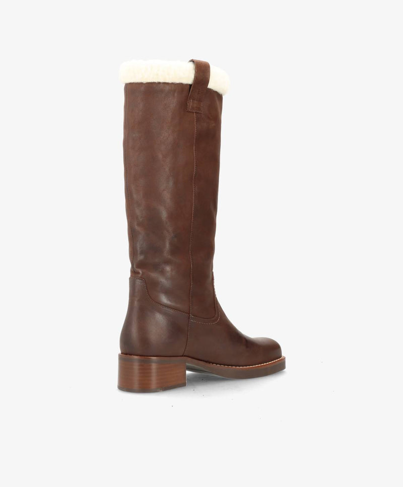 PREORDER - CAMERON LONG Warm - Brun læder - Lang støvle Dame