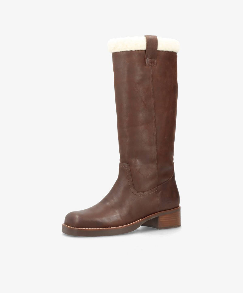 PREORDER - CAMERON LONG Warm - Brun læder - Lang støvle Dame