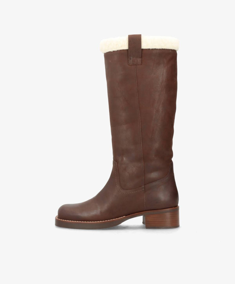 PREORDER - CAMERON LONG Warm - Brun læder - Lang støvle Dame