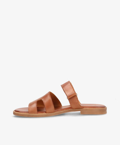 CLAIRE - Mellembrun læder - Sliders