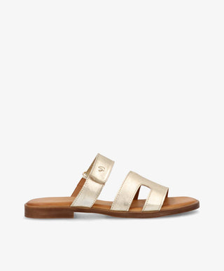 CLAIRE L - Champagne laminat læder - Sliders