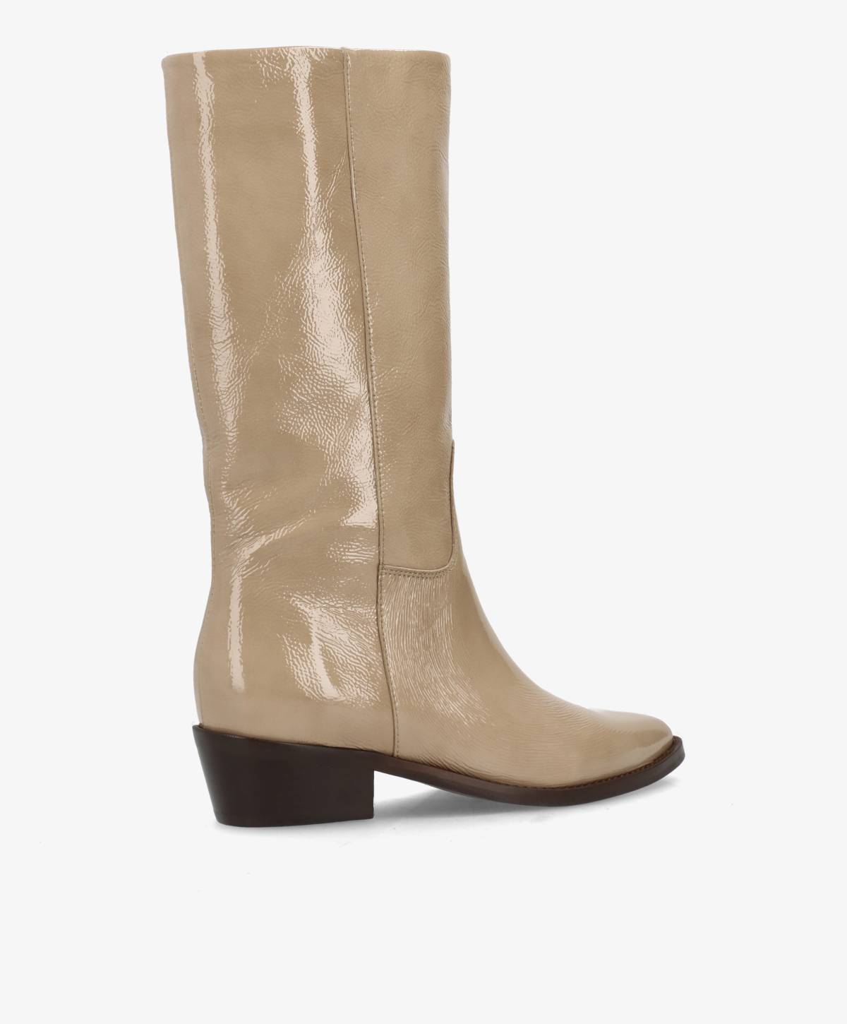 CONFIDENCE P - Beige lak læder - Høj støvle Dame