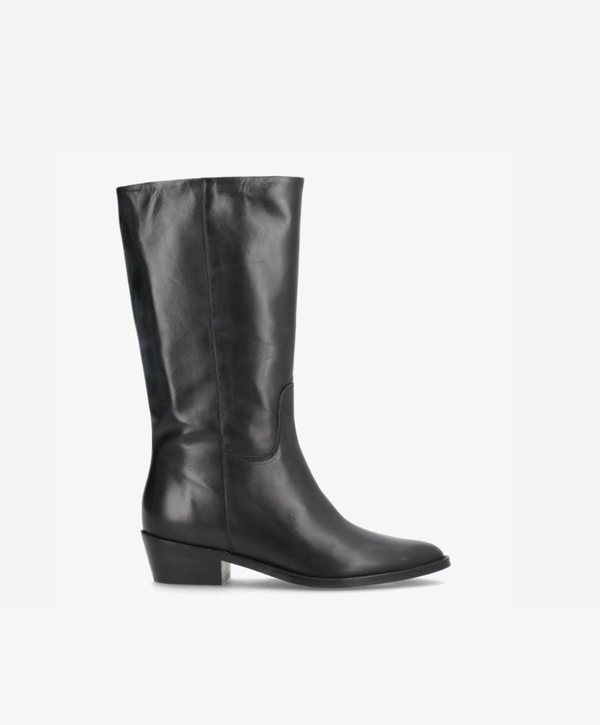 CONFIDENCE - Sort læder - Høj støvle Dame