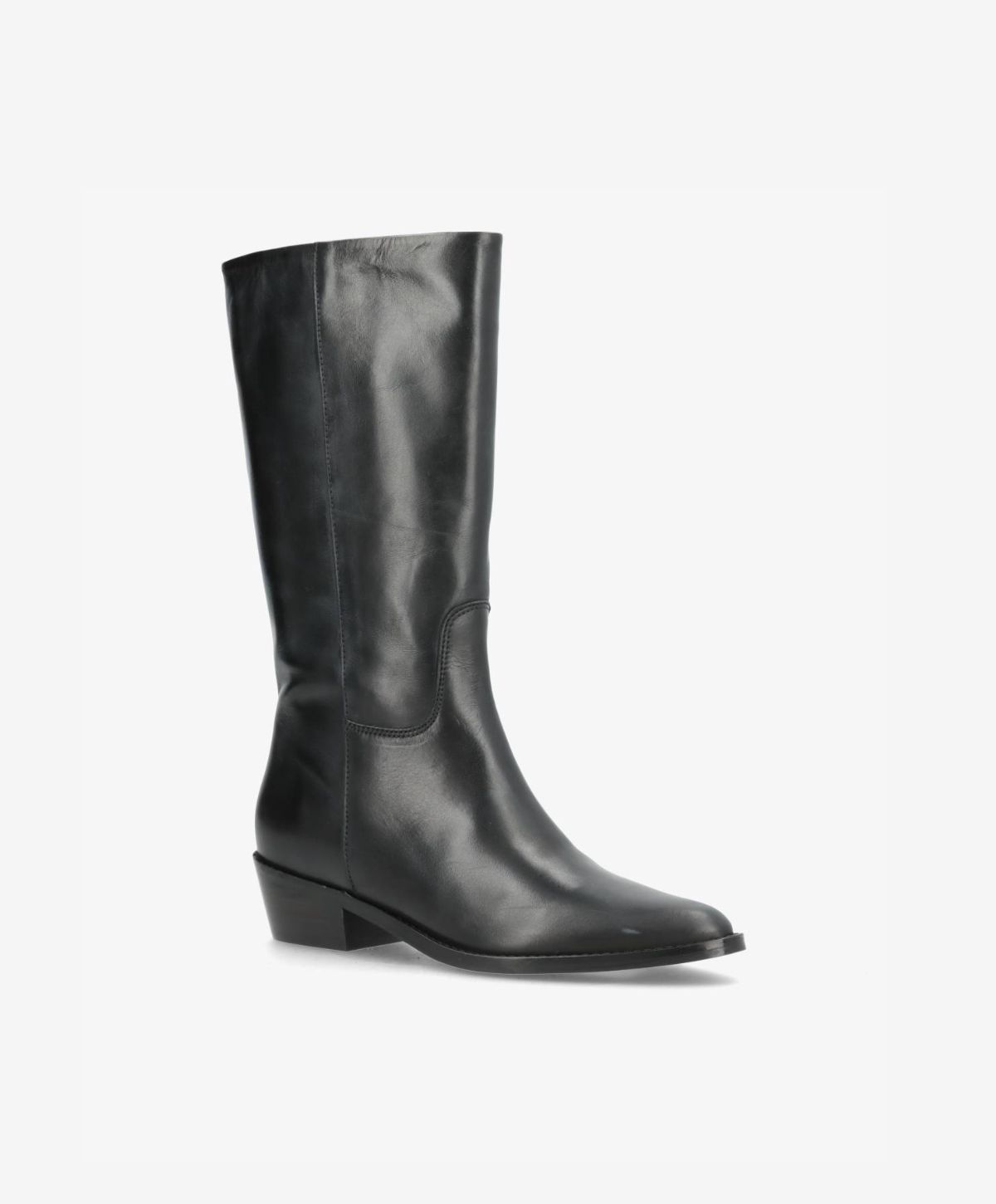 CONFIDENCE - Sort læder - Høj støvle Dame