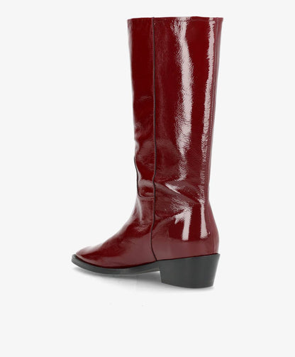 PREORDER - CONFIDENCE P - Bordeaux lak læder - Høj støvle Dame