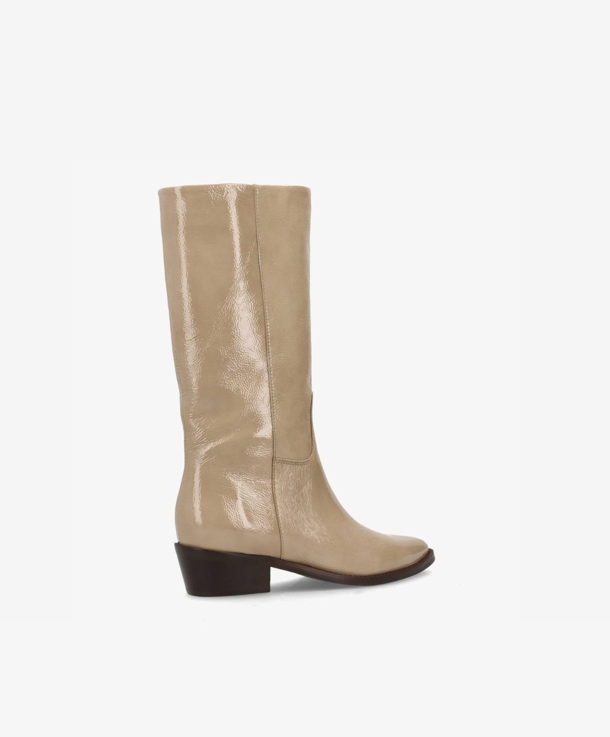 CONFIDENCE P - Beige lak læder - Høj støvle Dame