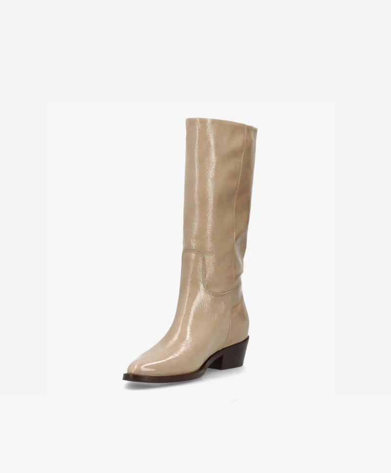 CONFIDENCE P - Beige lak læder - Høj støvle Dame