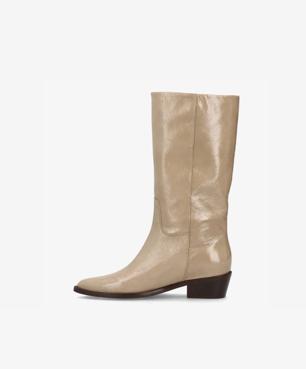 CONFIDENCE P - Beige lak læder - Høj støvle Dame