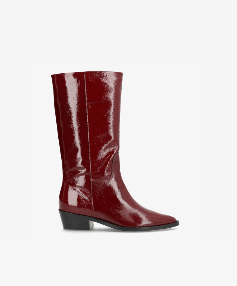 PREORDER - CONFIDENCE P - Bordeaux lak læder - Høj støvle Dame