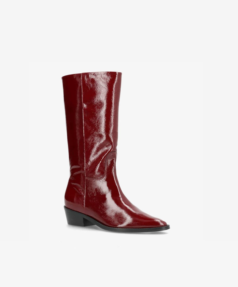 PREORDER - CONFIDENCE P - Bordeaux lak læder - Høj støvle Dame