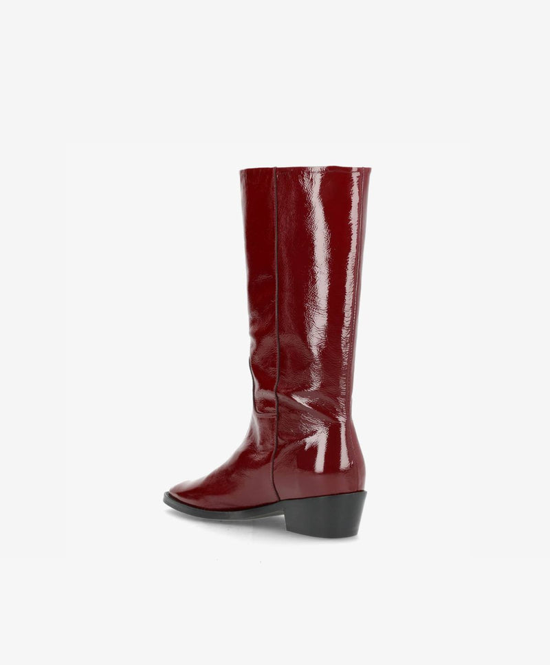 PREORDER - CONFIDENCE P - Bordeaux lak læder - Høj støvle Dame