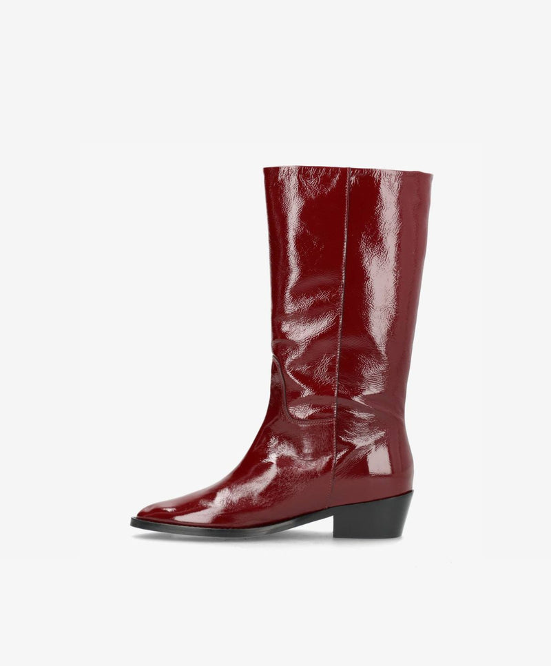 PREORDER - CONFIDENCE P - Bordeaux lak læder - Høj støvle Dame