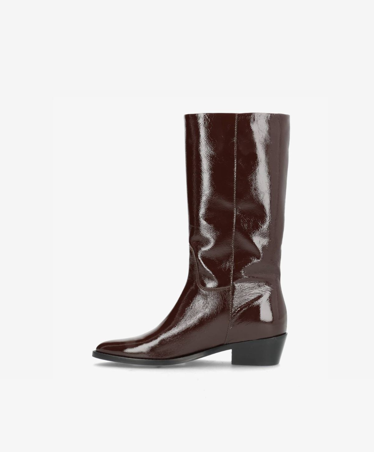 CONFIDENCE P - Brun lak læder - Høj støvle Dame