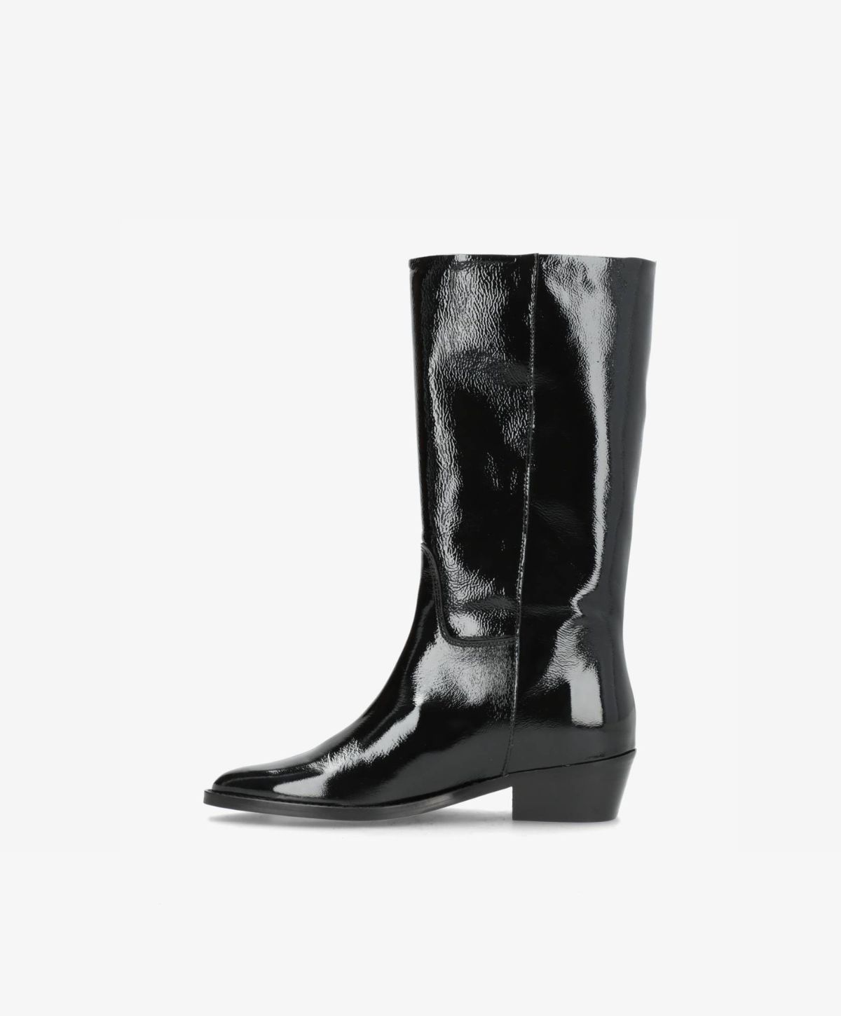 CONFIDENCE P - Sort lak læder - Høj støvle Dame