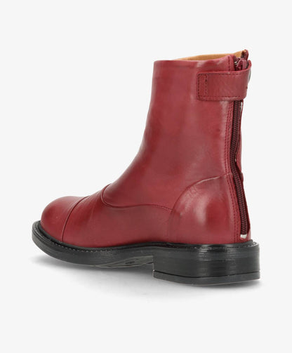 DAHLIA - Bordeaux læder - Ankelstøvler Dame