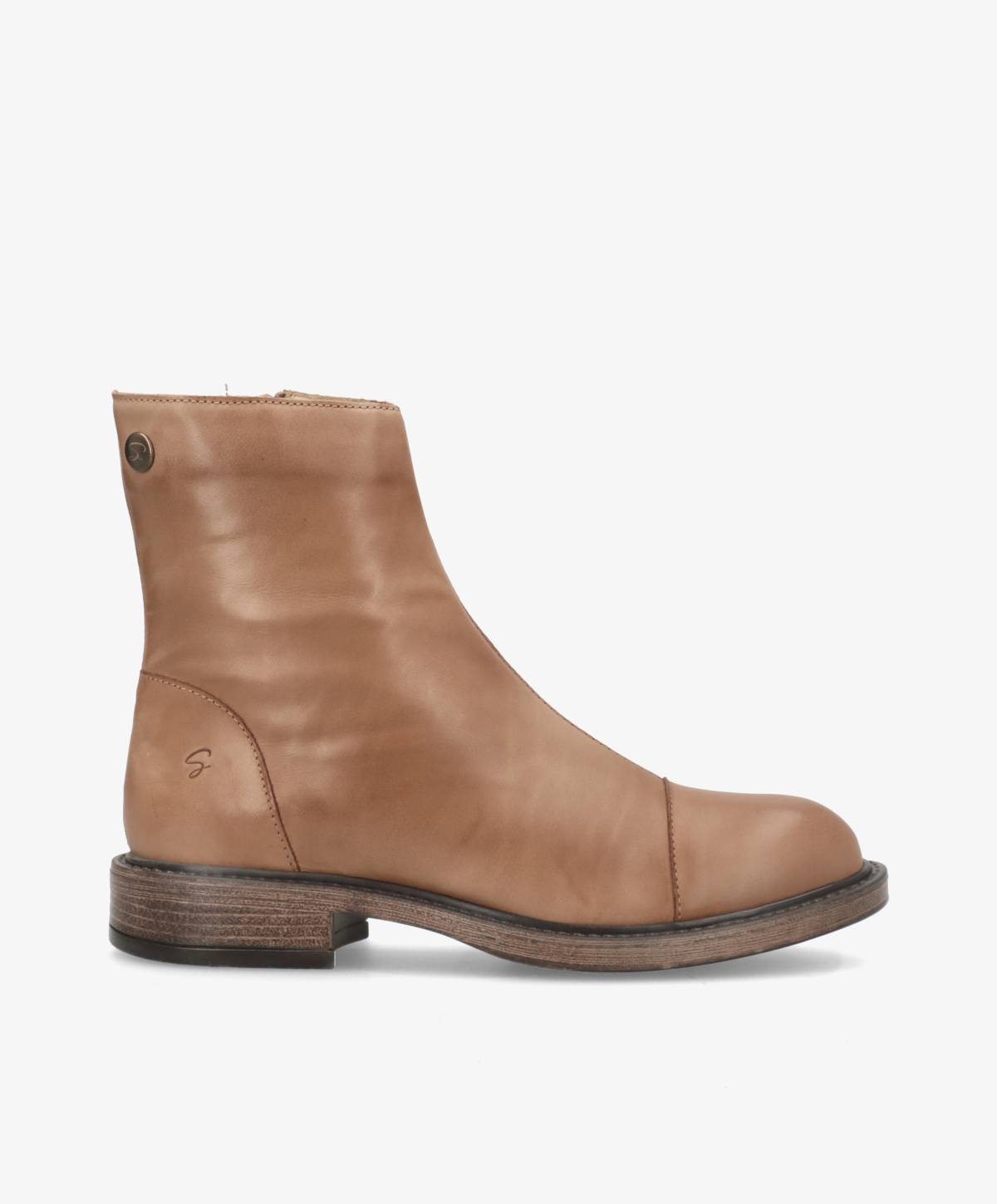 DAYTON - Beige læder - Ankelstøvler