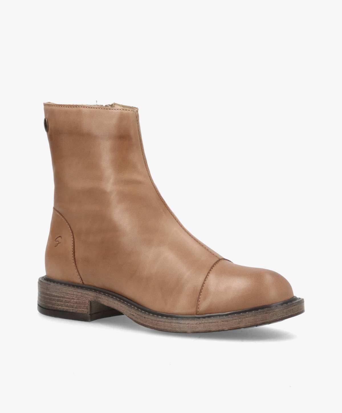 DAYTON - Beige læder - Ankelstøvler