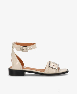 DESIRE P - Beige lak læder - Sandaler med lav hæl Dame