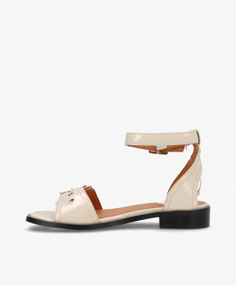 DESIRE P - Beige lak læder - Sandaler med lav hæl Dame