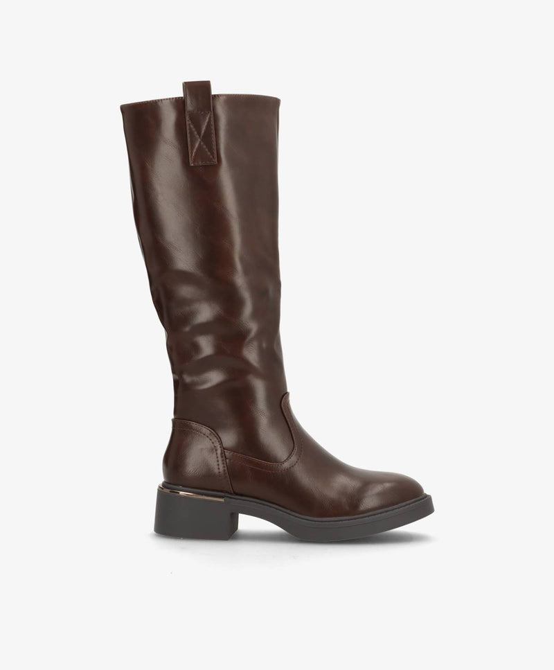 ELLE - 6351 - støvle lang - Brun