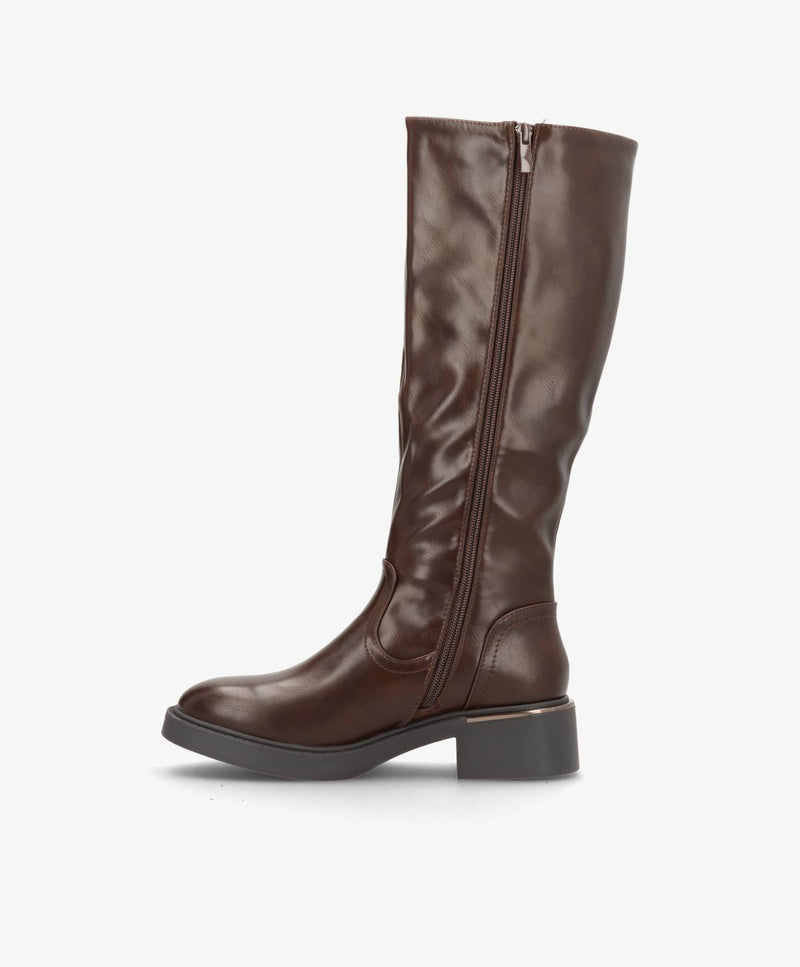 ELLE - 6351 - støvle lang - Brun