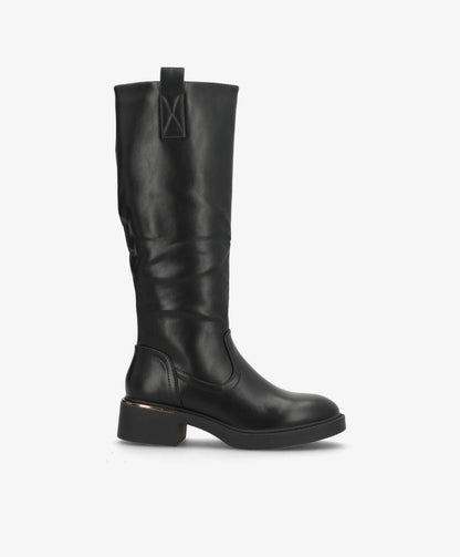 ELLE - 6351 - støvle lang - Sort