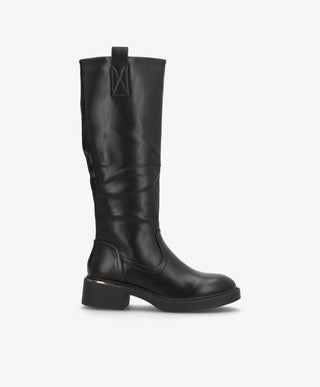 ELLE - 6351 - støvle lang - Sort