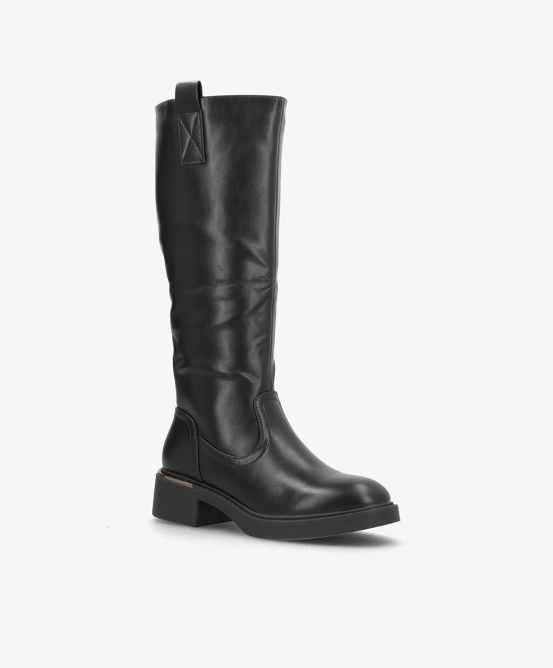 ELLE - 6351 - støvle lang - Sort