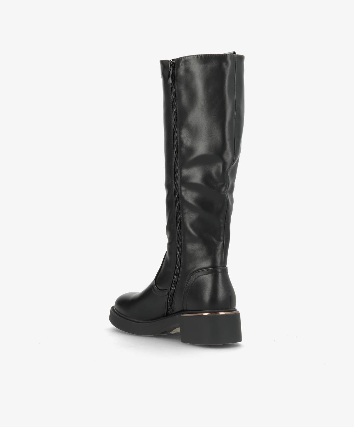 ELLE - 6351 - støvle lang - Sort