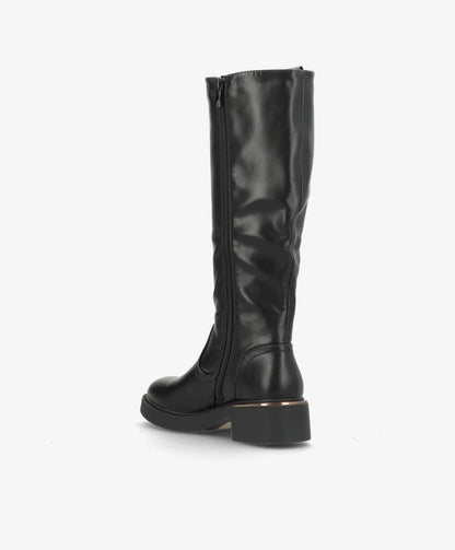 ELLE - 6351 - støvle lang - Sort