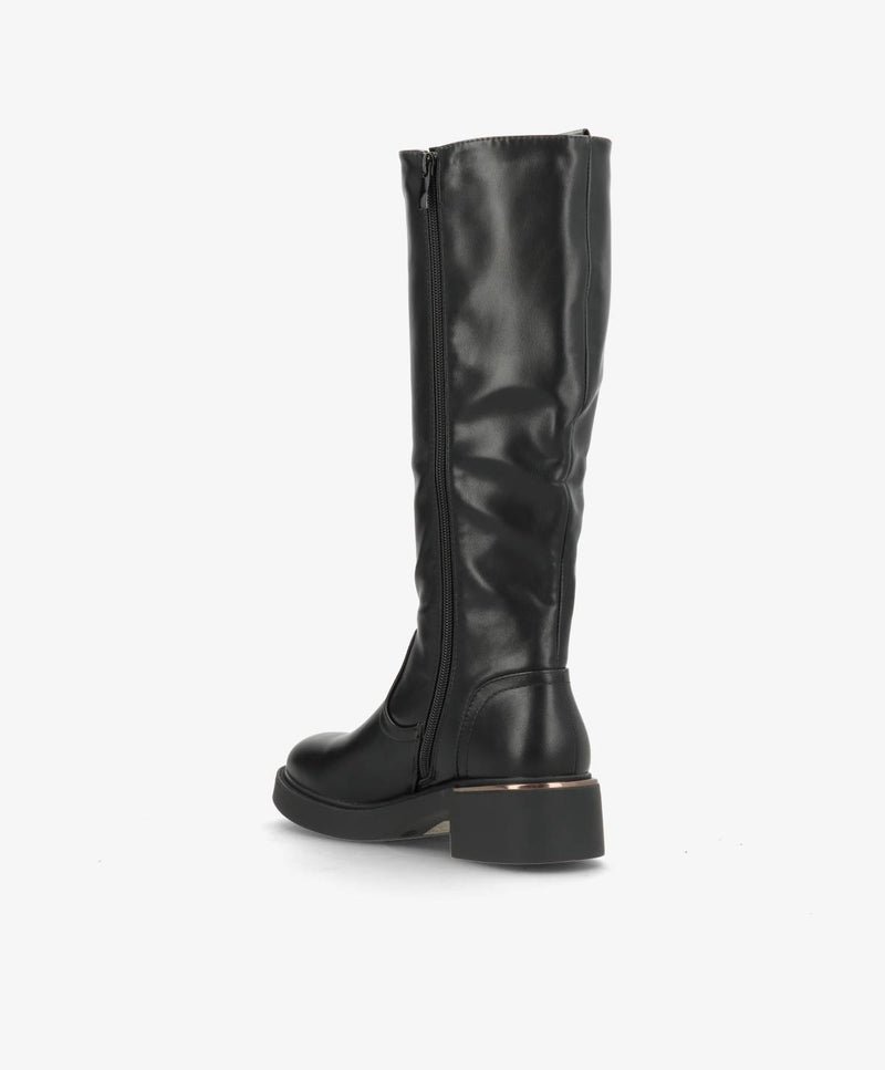 ELLE - 6351 - støvle lang - Sort