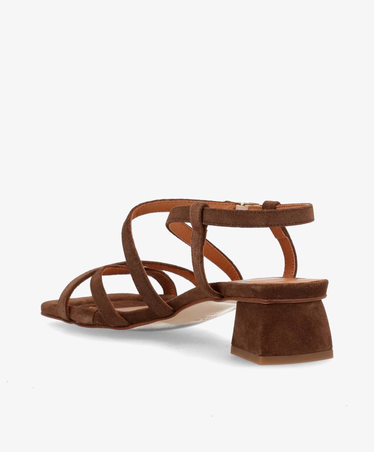 ESTEEM - Mørkebrun ruskind - Sandal med hæl Dame