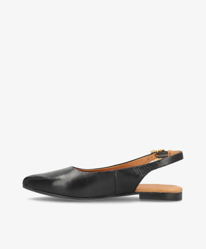 ESTELLE - Sort læder - Slingback sko Dame